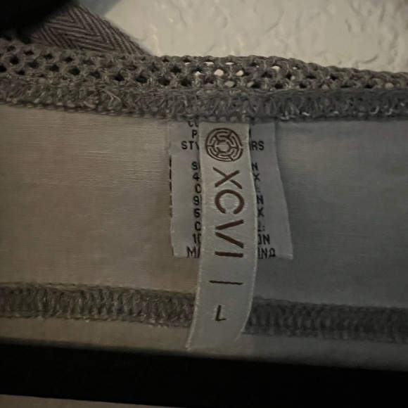 XCVI Lightweight Full Zip Jacket Women's L Gray 3/4 Sleeve Bomber Mesh Cowl - Picture 2 of 5